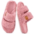 thumbnail image 1 of Zapatillas EverFoams Fuzzy de espuma viscoelástica con punta abierta, color rosa polvoriento, 1 of 7