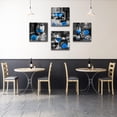 thumbnail image 3 of Blue Wine Rose Canvas Prints Wall Art for Kitchen Dining Room Wall Decor Black and White Pictures for Living Room Artwork Paintings 13.5"x13.5"x4 Panels, 3 of 6
