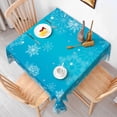 thumbnail image 5 of Tchckioa Winter Blue Snowflake Tablecloth for Restaurant Decor,70x70 Inch Square Stain Proof Table Cloth Cover, 5 of 7