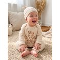 thumbnail image 3 of Cjfdfy Newborn Baby Boy Girl Fall Outfits New To The Cousin Crew Waffled Ribbed Long Sleeve Bodysuit And Hat 2Pcs Infant Cute Coming Home Fall Winter Outfit 0-9M, 3 of 9