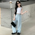 thumbnail image 5 of Girls Personality Fashion Pants High Waist Wide Leg Pants Trousers Teen Clothing Girls Pants Size 10-11 Years Girls Fashion, 5 of 6