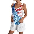 thumbnail image 3 of QATAINLAV 4th of July Romper for Women, Independence Day Print Jumpsuit Women's Casual Short Jumper Comfy Linen Going Out Streetwear Overall with Pockets Purses for Women Clearance Multicolor L, 3 of 6