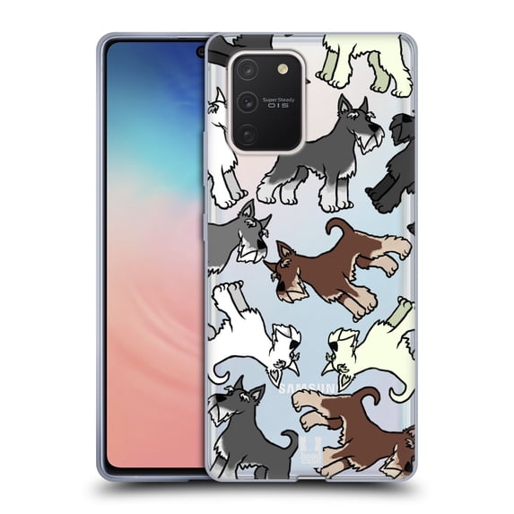 Head Case Designs Dog Breed Patterns 2 Miniature Schnauzer Soft Gel Case Compatible with Samsung Galaxy S10 Lite
