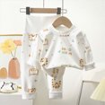thumbnail image 2 of xaweyi Infant Toddler Boys Girls Cute Cartoon Long Sleeve Homewear Set Breathable Soft Comfortable Indoor Loungewear Outfit Size 1-2 Years, 2 of 4
