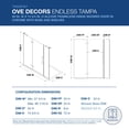 thumbnail image 2 of Ove Decors Tampa 60 in. L x 34 in. W x 72 in. H Alcove Shower Kit with Pivot Frameless Shower Door in Chrome and Shower Pan, 2 of 18