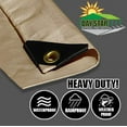 thumbnail image 2 of (Beige/Tan) Heavy Duty Premium Poly Tarp 12 Mil Thickness 3 Ply Coated Reinforced Canopy 6 oz 3 Layer, 2 of 5