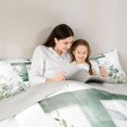 thumbnail image 4 of Manfei Watercolor Letter T Eucalyptus Flower Full Size Comforter Sets for Kids Boys and Girls, Botanical Print Bedding Sets, Gray Reversible 3-Piece, 1 Comforter and 2 Pillowcases, 4 of 6