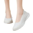 thumbnail image 4 of mgoYE Women's Slip on Loafer Shoes - Mesh Casual Ballet Flat Walking Sneakers Knit Round Toe Casual Shoes|White 41, 4 of 6