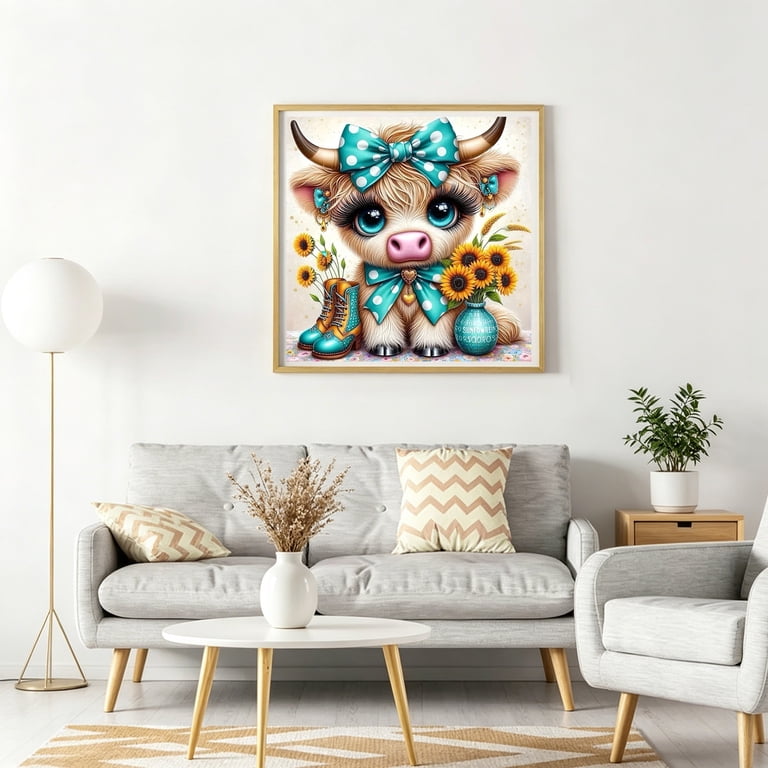 BYGFHLYW Highland Cow Diamond Painting Kit 13.8x13.8 In photo 5