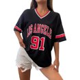 thumbnail image 2 of Women's Short Sleeve Shirts Fashion T Shirts Loose Fitting Perfectly Paired Jeans For Spring Summer Autumn Casual Blouses, 2 of 5