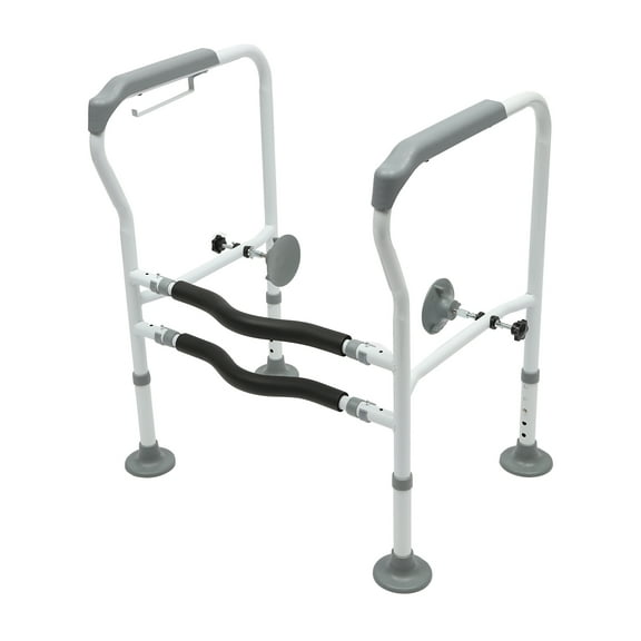 Dwellnix WC Sicherheitsrahmen Sicherheits Schiene mit rutschfesten Handlaufen Einstellbar