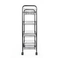 thumbnail image 7 of Ktaxon 4 Tier Organizer Metal Rolling Storage Shelving Rack Kitchen Wire Shelf, Black, 7 of 7