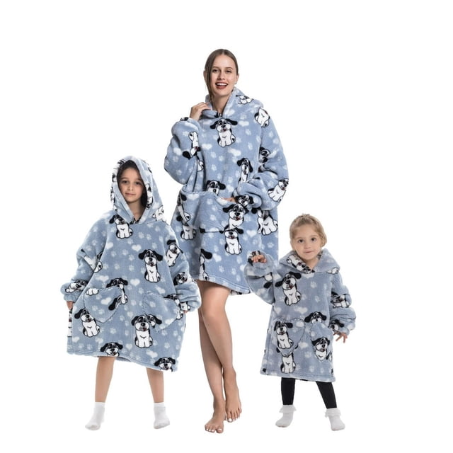 Wearable Blanket Hoodie for Adults Sherpa All Patterns Oversized Sweatshirt Blanket with Pockets