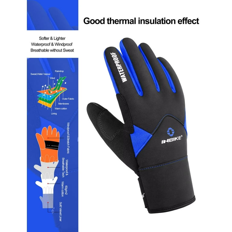 INBIKE Winter Cycling Gloves Cold Weather Thermal Windproof Gel