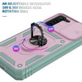 thumbnail image 5 of Military Grade Drop Impact for Samsung Galaxy S23 Camera Lens Slide Protection Case 360 Metal Rotating Ring Kickstand Holder Armor Shockproof Case For Samsung Galaxy S23,
Pink + Gree, 5 of 11