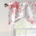thumbnail image 4 of Pink Floral Art Tie Up Valance Curtains for Windows, Kitchen Curtains Window Treatments, Watercolor Botanical Spring Flowers Short Window Shades Valances for Bedroom Bathroom Cafe 42"x18", 4 of 8