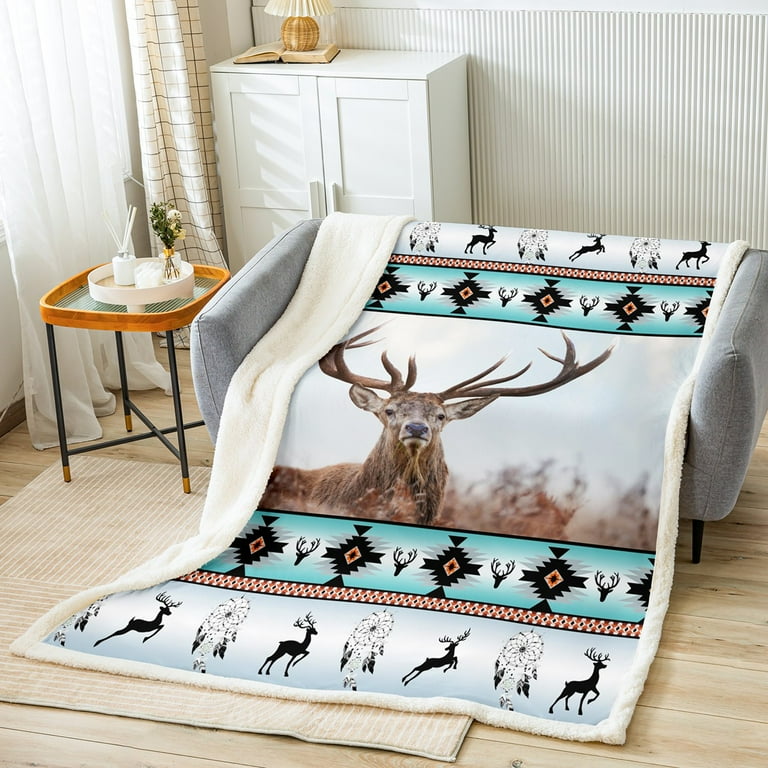 Deer Antler Throw Blanket, Winter Throw Blanket, Housewarming Gift, Decorative Blankets, Christmas Throw Blanket, Hunting top Lodge Bedding