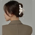thumbnail image 6 of Flower Hair Clips, Metal Golden Hair Claws White Flower Hair Clips With Pearl Tassels Design, Hair Accessories for Thin Thick Long Short Hair Non-slips for Girls Women, 6 of 7
