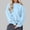 Light Blue, variant on Fashion Hoodie for Womens Plus Size Pullover Casual Printed Round Neck Long Sleeved Loose Hooded Sweatshirts