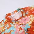 thumbnail image 6 of XIAOCHA Men's Vibrant Floral Polo Shirt Short Sleeve Casual Summer Beach Vacation Shirt, 6 of 8