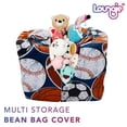 thumbnail image 2 of Loungie Sport Black Bean Bag Covers - Microfiber | Storage | Stuffed Animal 32"x32", 2 of 8