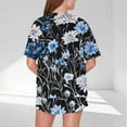 thumbnail image 4 of Women Summer 2 Piece Outfits Casual Graphic Print T Shirt and Shorts Crewneck Short Sleeve Pajamas Lounge Sets, 4 of 6
