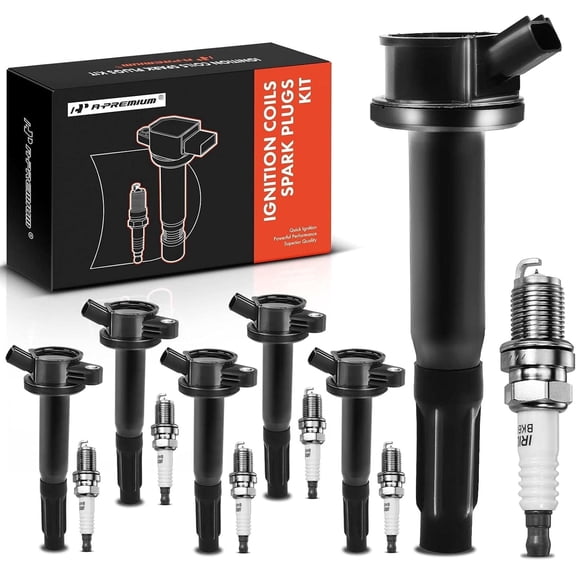 A-Premium Ignition Coils and Spark Plugs Kits Compatible with Ford Fusion 2006-2012 Escape 2009-2012 & Lincoln Zephyr 2006 & Mercury Mariner 2009-2011 Milan 2006-2011 3.0L 6-PC Set