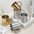 thumbnail image 4 of 4Pcs Tazas de Café de Metal, Tazas de Té de Café de Metal de Doble Pared de 14 Onzas con Mangos para Bebidas Frías o Calientes (Plata), 4 of 7