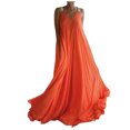thumbnail image 1 of Gibobby Vestido largo para mujer, de verano Maxi Vestido Poliéster Escote en Diario Mujer(Naranja,CH), 1 of 5