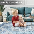 thumbnail image 7 of FairOnly Washable Runner Rug 2' x 6' Vintage Medallion Area Rug for Bedroom Entryway Nursery Non-Slip Stain Resistant Rug, Blue, 7 of 7