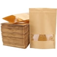 thumbnail image 1 of La cremallera vertical de la bolsa de papel kraft de 100 piezas puede volver a sellar los alimentos, 1 of 5