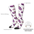 thumbnail image 5 of Knee High Socks for Men and Women, Eggplant garlic Althletic Compression Socks, Support Long Tube Socks for Outdoor Sport, Calf Socks, High Stockings for Women Men, 5 of 7