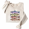 thumbnail image 3 of Sweatshirts for Women Long Sleeve Hoodless Soft Cozy Fishes Printed Pullover Tops Casual Loose Crew Neck Hooded Everyday Wear, 3 of 3