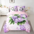thumbnail image 2 of Homewish Purple Watercolor Flower Bedding Comforter Set 7pcs, Dreamy Farmhouse Floral King Bedding Sets, Teens Adult Girls Women Reversible Bed Sheets, Super Cozy Room Decor, 2 of 7