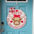 thumbnail image 6 of Front Door Hanging,Valentine's Day Highlan D Cow Door Sign Farm Front Decoration Welcome Wooden Door Sign, 6 of 9