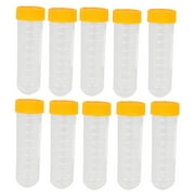 Unique Bargains 50Pcs Laboratory Clear White Orange 50ml Capacity Plastic Centrifuge Tubes