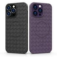thumbnail image 4 of Nalacover Case for iPhone 14 Pro, Woven Texture Elastic Magnetic Adsorption Phone Cover Compatible with MagSafe Wireless Charging, Slim Lightweight Non-Slip Shockproof Case for iPhone 14 Pro,Purple, 4 of 5