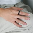 thumbnail image 5 of Mens Wedding Band In Titanium 8MM Black Plated Ring Wedding Ring Engagement Ring, 5 of 5