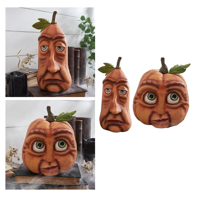 Halloween expresivo Expresivo Ojo Calabaza Hombre Estatuas Ornament home and garden BLESIY Hombre de calabaza de Halloween