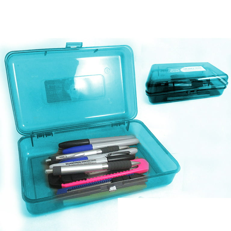 Sohindel Plastic Pencil Boxs, Large Capacity Pencil Case Boxes, Kids Pencil Case, Crayon Box, Art Craft Supply Organizer Office Supply Storage Box for School