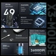 thumbnail image 3 of ATTACK SHARK X3 49g SUPERLIGHT Gaming Mouse, PixArt PAW3395 Sensor, BT/2.4G Wireless/Wired, 6 Adjustable DPI up to 26000, for Win10/11/Xbox/PS/Mac, 3 of 10
