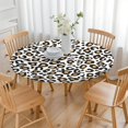 thumbnail image 3 of Black and Yellow Of Leopard Print Round Fitted Tablecloth with Elastic Edge,Dining Table Cover Waterproof,Outdoor Round Tablecloth for Camping,Dining,Indoor and Outdoor, 3 of 7