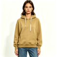 thumbnail image 2 of Women's Solid Oversized Drawstring Pullover Hoodie, Fleece Loose Fit Kangaroo Pocket Hooded Sweatshirt, Size S-2XL, 2 of 4