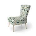 thumbnail image 3 of Designart "Minimalist Floral Whispers In Dreamy Garden" White Floral Upholstered Accent Chair - Cottage Arm Chair For Living Room, 3 of 5
