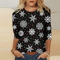 thumbnail image 1 of Pntutb Moda Mujer Chriatmas Impreso Camiseta 3/4 Mangas Blusa Cuello Redondo Casual tops Pntutb Pntutb-593, 1 of 5