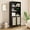 Walnut, variant on Farini Tall 5 Tier Bookcase, Storage Shelf with Rattan Doors for Living Room, Office, Library, Black