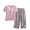 Pink, variant on Keeplus Womens Loungewear Sets Pajamas Plus Size 2 Piece Solid Color Pjs Set Loose Oversized Sleepwear Short Sleeve Button down Shirts Capri Pants Casual Lounge Sets Outfits