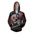 thumbnail image 3 of Sudadera con capucha y cremallera para hombre, ropa informal de otoño, sudadera holgada con capucha, sudadera con capucha para hombre, sudadera con capucha con estampado de calaveras geniales, sudader, 3 of 4