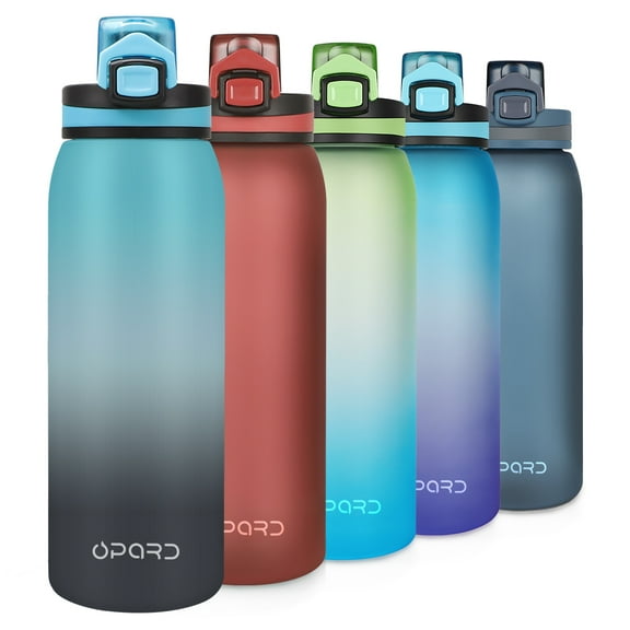 Opard 30oz Sports Water Bottle with Leak Proof Flip Top Lid BPA Free Tritan Reusable Plastic for Gym and Outdoor