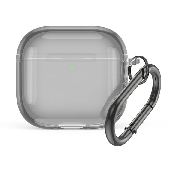 Transparent Protective Case Cover TPU Shockproof Soft Skin Case Cover with Carabiner Wireless Earphone Cover Anti-fall for Apple AirPods 4 2024 Charging Case